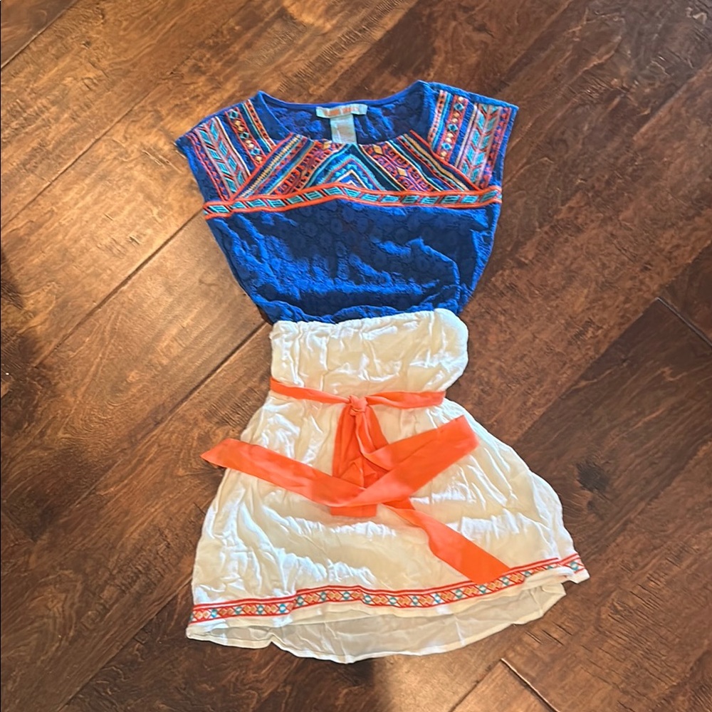 Flying Tomato Blue and White Sleeveless Sundress